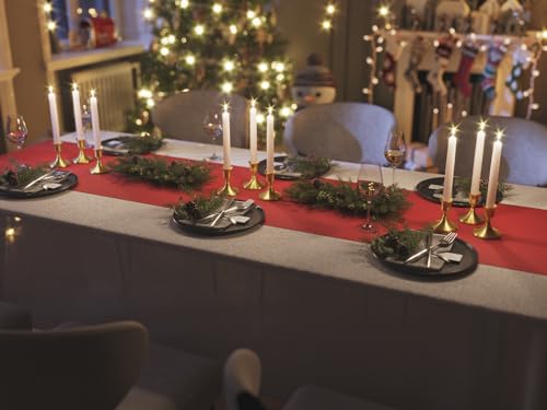 zeochyni 6PCS Brass Gold Taper Candle Holders, Vintage Metal Candlestick Holders for Dinner Room Table Centerpiece or Mantel Wedding Party Decor - color: Gold, size: Set of 6