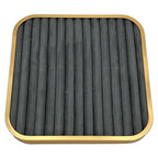 TheDisplayGuys - Aluminum Jewelry Organizer Display Tray - Faux Suede Insert - 14 Ring Holder Rows - Gold/Grey - color: Grey Suede, size: Jewelry Rows - 14, style: Aluminum - Gold