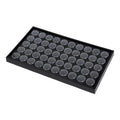 50 Gem Display Case Diamond Gemstone Storage Box, Small Round Plastic Containers Box Jewelry Organizer Container with Foam, Black Foam Gem Jars Showcase with 50 Gemstones Storage Jar