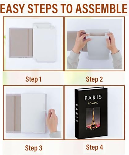 Coffee Table Decorative Books for Home Decor, Fake Books for Decoration, Aesthetic Bookshelf Decor for Living Room Office Bedroom, 3 Piece, Black, White, Brown (White, Black)