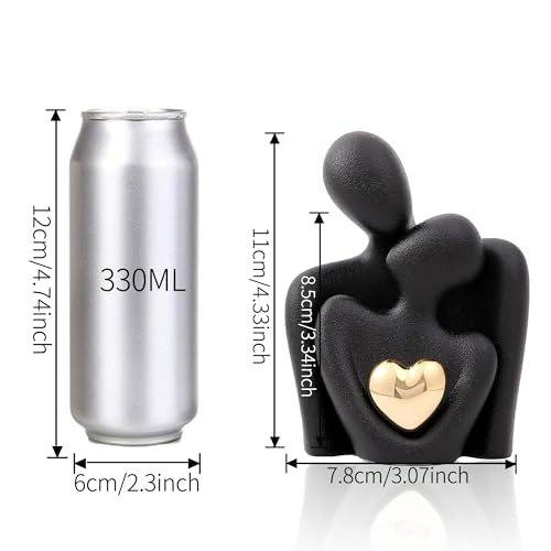 Home Decor for Couples, Mini Couple Ceramic Statue Tv Stand Decor, Bedroom Decor Love Statue Couple Knick Knacks Unique Decoration- Gifts for Her Romantic Gifts(4.72in) - color: Black, size: 4.72in