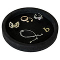 COLLECTIVE HOME - Velvet Jewelry Tray, 6" Monogrammed Jewelry Dish, Smooth Velour Display Dish for Rings, Earrings, Necklaces, Makeup, Personalized Gifts for Women (Black-b) - color: Black-b