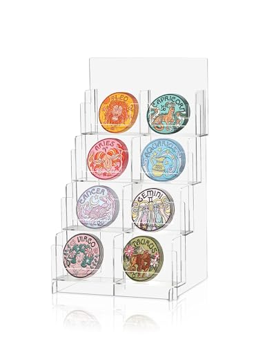 Acrylic Sticker Display Stand, Sticker Holder Display for Vendor Events, Card Rack Display Stand, Portable Display Rack - size: Two Rows
