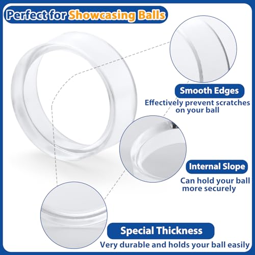 120 Pcs Baseball Holder Ring Stand 0.6/1.22/1.77 Inch Round Acrylic Stands, Small Display Stand Ring Clear Sphere Holder for Small Balls, Baseball, Golf Ball, Crystal Ball, Egg Stand, Marble, Softball - size: Stand: 0.6 1.22 1.77 in-120 pcs