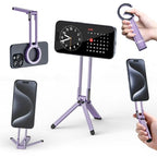 ULANZI MA30 Magnetic Phone Tripod Stand for iPhone, Aluminium Maglock Smartphone Mini Tripod Pocket Cell Phone Stand Strong Magnet Compatible with iPhone 17 16 15 14 13 12 Series, Lavender - color: Lavender