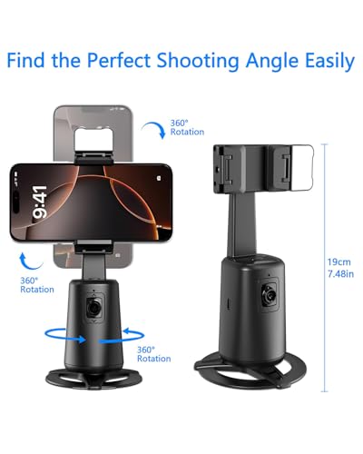 Auto Face Tracking Tripod 360° Rotation, 67" Tripod for iPhone Selfie Stick,Phone Tripod Stand Holder with Remote Gesture Control,No App, for Live Video Tiktok Live Vlog Streaming Video