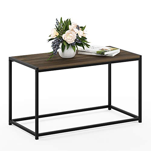 FURINNO Camnus Modern Living Coffee Table, Columbia Walnut - color: Columbia Walnut, size: Rectangular Metal Frame