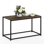 FURINNO Camnus Modern Living Coffee Table, Columbia Walnut - color: Columbia Walnut, size: Rectangular Metal Frame