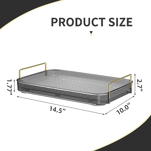 Seoneiro Whiskey Tray, Glass Cup Rack, Mug Holder, Coffee Cup Organizer, Bathroom Countertop with Drain Board Wine Glass Decorative Organizer, Food Tray, Kitchen Spice Rack - color: Anthracite-1