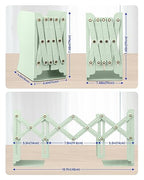 Honagu Adjustable Bookends, Metal Book Ends for Shelves Heavy Book, Desk Magazine File Organizer for Home, Office, Books, Papers, Extends up to 19 inches (Macaron Green) - color: Macaron Green