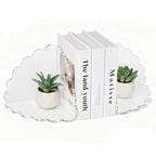 Scalloped Acrylic Bookends, 2 Pcs Heavy Duty Clear Book Holder Stands with Non-Slip Pads for Books, Files, CDs & Video Games, Modern Shelf & Desk Organizer - color: 2 Pcs