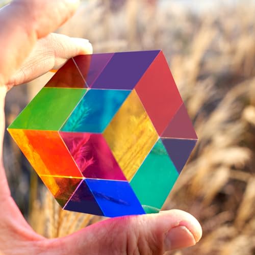 CMY Color Cube, 2.0 inch (50mm) Acrylic Mixing Color Cube Prism for Physics Education Desktop Decoration Scientific Toys,Gifts for Kids - size: 50mm