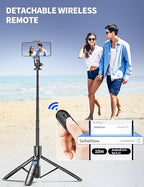 Aluminum 71" Phone Tripod, Travel Tripods for iPhone with Remote, Extendable Cell Phone Selfie Stick Tripod Stand Compatible with iPhone 17/16/15/14/13/Android/Camera - color: Black, size: B-[70.47Inch＆Upgraded Aluminum Pole]