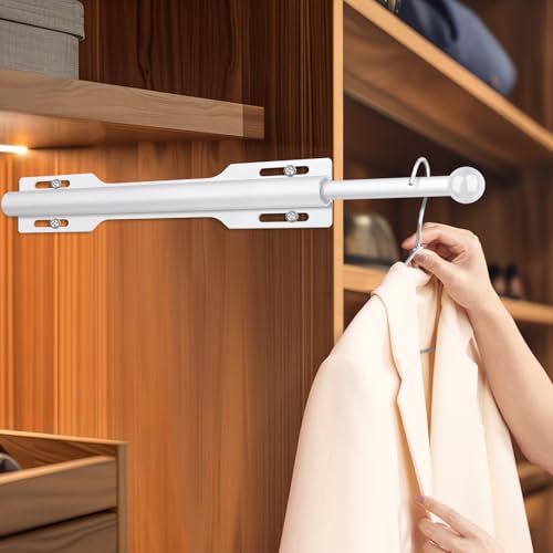 12" Valet Rod for Closet Pull Out (2 Pack, White) - color: White, size: 2 Pack