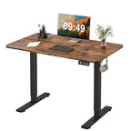 Furmax Electric Height Adjustable Standing Desk Large 40 x 24 Inches Sit Stand up Desk Home Office Computer Desk Memory Preset with T-Shaped Metal Bracke, Brown - color: Brown, size: 40 Inch