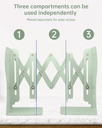 Honagu Adjustable Bookends, Metal Book Ends for Shelves Heavy Book, Desk Magazine File Organizer for Home, Office, Books, Papers, Extends up to 19 inches (Macaron Green) - color: Macaron Green