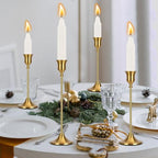 Candlestick Holders Taper Candle Holders, Candle Stick Holders Set of 3, Brass Gold Candlestick Holder, Candle Holder for Wedding Party Dining