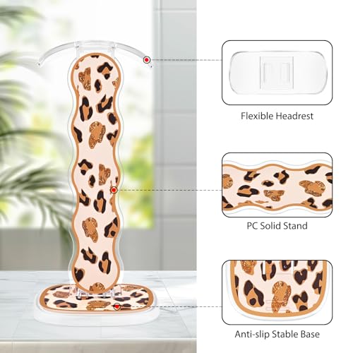 CameCosy Leopard Headphone Stand, Compatible with, Sturdy Acrylic Design, Multifunctional for Headphones & Cell Phone - color: leopard