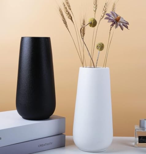 DECORPIA Premium Ceramic Vase for Pampas Grass - Flower Vase for Home Decor, Minimalism Style for Modern Table Shelf, Vases for Flowers for Kitchen Living Room (White, Extra Large) - color: White, size: 12 inches