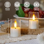 Flameless Small Tea Light LED Candles, Acrylic Battery Operated Votive 1.7" x2.5" with Remote Control and Timer, Tealight White Flickering Warm Light Pack of 8 Electric Long Lasting - color: White, size: 8 x 2.5"