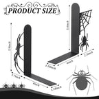 Geelin Creepy Spider Metal Bookends Set of 2 Styles Gothic Black Spider and Web Book Ends for Shelves Scary Home Office Desk Bookshelf Decor Gift for Book Lovers Reading Enthusiasts - style: Spider