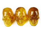 Skullis 2.0" Orange Fluorite Crystal Skull, Hand Carved Gemstone Fine Art Sculpture, Reiki Healing Stone Statue. z8