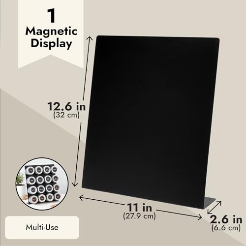 Juvale Magnet Board - Black, 12.6 x 11 x 2.6 in - Standing Magnetic Board for Desk & Wall - Magnetic Display for Memos, Photos & Documents