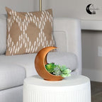 Table Planter - Desk Moon Planter – Candle Holder - Boho Planters for Indoor Plants, Succulents, Air Plant, Cactus, Faux, Artificial Plants -Witchy Gifts for Women, Birthdays, Plant Lovers - color: Gold