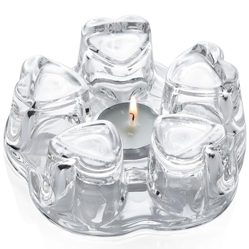 Teapot Warmer, Borosilicate Glass Tea Warmer, Heating Base Tea Warmer 5.3in Dial, Candle Never Flames Out with Tealight Holder