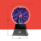 Discovery™ Plasma Globe Lamp, Touch & Sound Sensitive Lightning, Interactive Electric Plasma Ball for Hands-On STEM Learning, Plug-in Bedroom & Desktop Decorative lamp - style: Black Pyramid Base