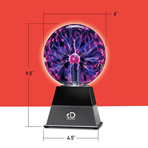 Discovery™ Plasma Globe Lamp, Touch & Sound Sensitive Lightning, Interactive Electric Plasma Ball for Hands-On STEM Learning, Plug-in Bedroom & Desktop Decorative lamp - style: Black Pyramid Base