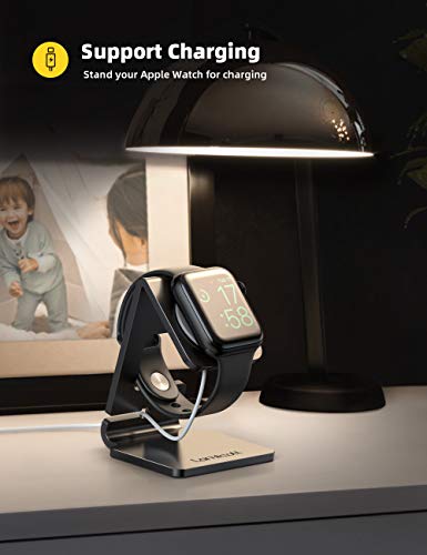 Lamicall Watch Stand for Apple Watch Magnetic Fast Charger - Desk Charging Stand Holder Dock for Apple iWatch Series SE3 SE2 Ultra 3, Series 11 10 9 8 7 6 5(49mm 46mm 45mm 44mm 42mm 41mm 40mm 38mm) - color: 1-Black