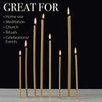 Danilovo Pure Beeswax Candles - Honey-Scented, Decorative Thin Taper Candles - Ideal for Birthday Decoration or Church Prayers - Drip Free, Tall & Smokeless Pack of 50 pcs, 6.3 x 0.2 inch - size: 6.3 in