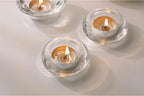 2 Pcsc Tealight Candle Holder - Chunky Glass Votive Candle Holder for Wedding Party & Home Decor (Round)