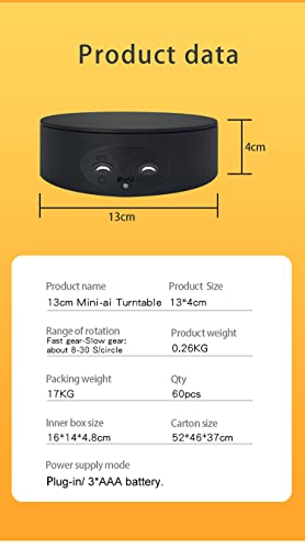 Rotating Display Stand, 5.2" 4.4lb Load Cup Display Turner For Tumblers, Spinning Display Stand, Motorized Tumbler Display Turner For Glitter Cups, Small Arts Products (Black) - color: Black