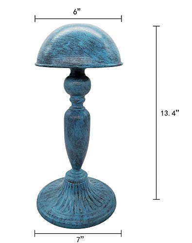 Owlgift Vintage Dome Shape Design Removable Metal Hat Rack/Cap/Wig Storage Holder Display Stand,Turquoise - color: Turquoise