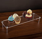 Acrylic Riser, Display Stand Clear Shelf for Cupcake Food Desserts Holder Cosmetic Products Tabletop Use and More (Small) - size: 1-Piece