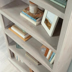 Sauder 5 Tier Book Shelf Wooden Bookcase Multipurpose Bookshelf for Home Office, Living Room, in Chalked Chestnut - color: Chalked Chestnut