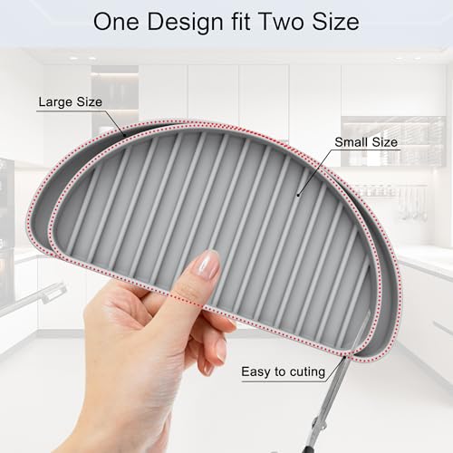 KindGa Refrigerator Drip Tray Catcher, Mini Fridge Drip Tray Protects Ice and Water Dispenser Pan,Fridge Spills Water Pad Catch Basin for Drainage 2 Pack (Semi-Circular,Grey) - color: Gray, size: 2 pack Semi-Circular Grey