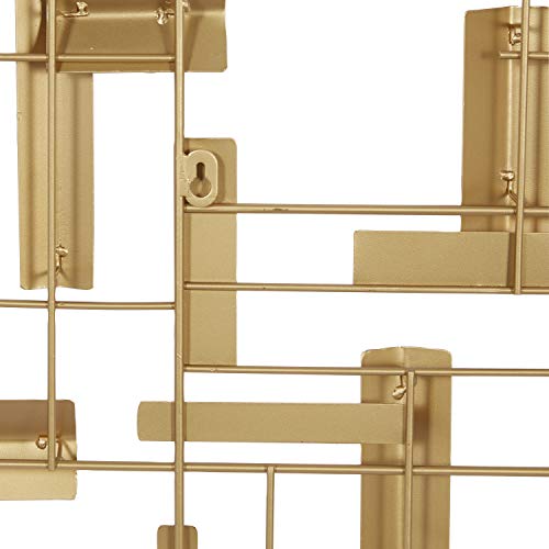 CosmoLiving by Cosmopolitan Metal Geometric Home Wall Decor 3D Stripe Wall Sculpture, Wall Art 36" x 1" x 23", Gold - size: 36"L x 23"W