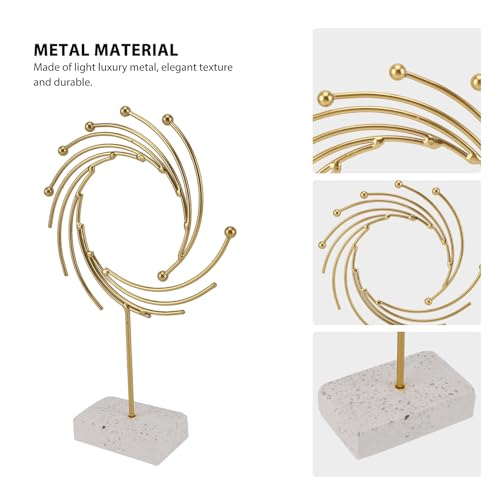 Abstract Sculpture, Modern Metal Ornament Hand Made Tabletop Decoration for Living Rooms and Offices, 11.8 x 7.9in