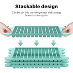 Mini Ice Cube Tray for Freezer: FDDBI Small Ice Trays for Freezer with Bin - 117×4PCS Easy Release Nugget Ice Tray - Crushed Ice Tray with Container - color: blue-gray