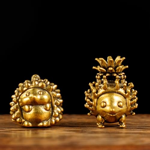 Retro Handcrafted Quirky Hedgehog Ornament - 100% Solid Brass Durian Hedgehog Sculpture | Vintage Style Collectible Art Piece for Home & Office | Unique Gift for Animal Lovers & Food Enthusiasts - style: Durian Hedgehog
