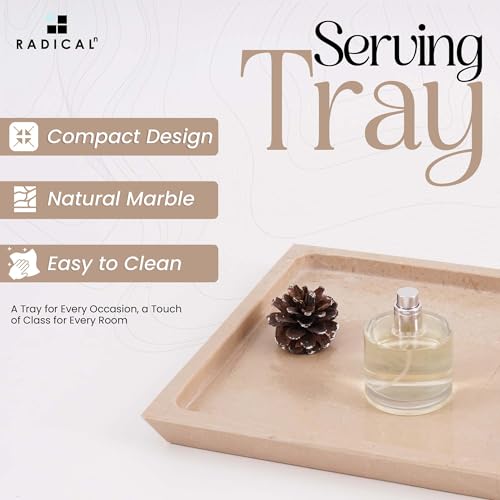 Radicaln Marble Serving Tray 12" Inches Verona Handmade Rectangle Tray for Party Supplies Modern Serving Bowl & Food Trays for Party, Cafeteria Trays for Serving Food - color: Verona