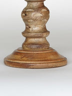 Traditional Wallnut Eco-Friendly Handmade Mango Wood Set of One 9" Pillar Candle Holder