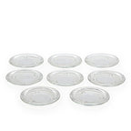 Hosley Set of 8 Clear Glass Pillar Plates - 4 Inch Diameter. Ideal Gift for Weddings, Parties, Spa, Pillar Candle, Votive Candle Garden. Or as a Pedestal W1 - size: 4" Diameter