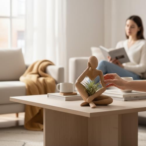 Ponder Minimalist Sculpture, Modern Abstract Home Decor, 3D Printed Art (Champagne) - color: Champagne