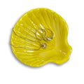 Shell Trinket Dish, Ceramic Jewelry Dish Tray, Cute Organizer Plate for Jewelry, Seashell Jewelry Ring Holder, Birthday Mother's Day Christmas Gift for Women, 3.9", Bright Yellow Iridescent Surface - color: Bright Yellow