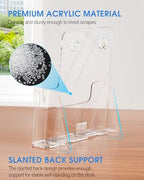 KTRIO Acrylic Brochure Holder 8.5 x 11 Clear Literature Display Stand, Plastic Flyer Holder for Trifold Brochures, Menus, Magazines, Pamphlets, Documents, Desk or Wall Mount, 2 Pack - size: 8.5" x 11", style: 2 Pack