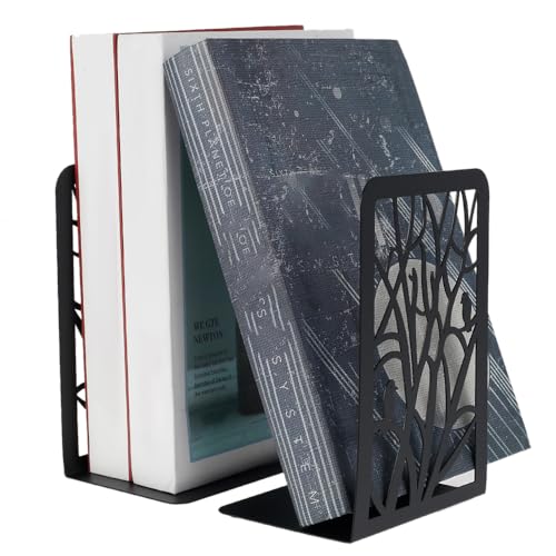 Book Ends Metal Bookends Heavy Duty Non-Skid Bookend Book Holder Bookend Supports Premium Iron Book Stopper for School Home Office Study Room(7x4.7x3.5inch)